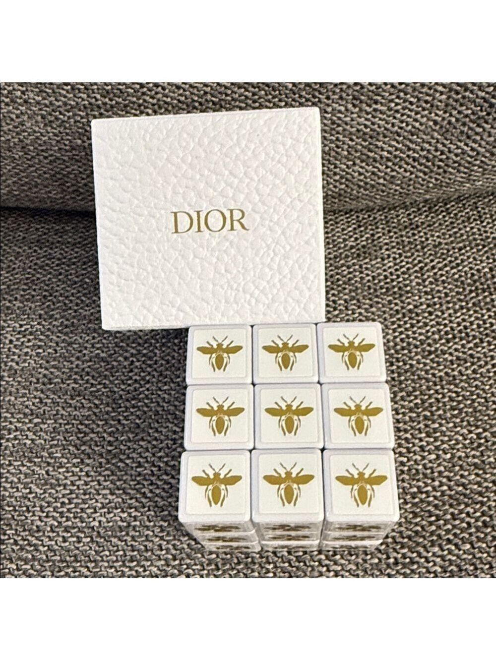 Dior White Rubik’s Cube Puzzle Plastic Gold Motifs New Authentic - Picture 7 of 17